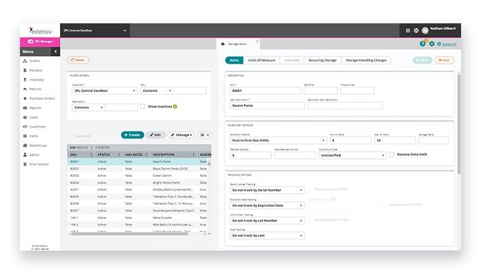 3PL Warehouse Manager dashboard