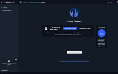 Abacus.ai Custom Table Required