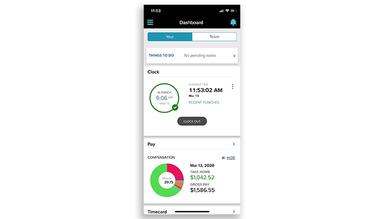 ADP Vantage HCM Dashboard Mobile View