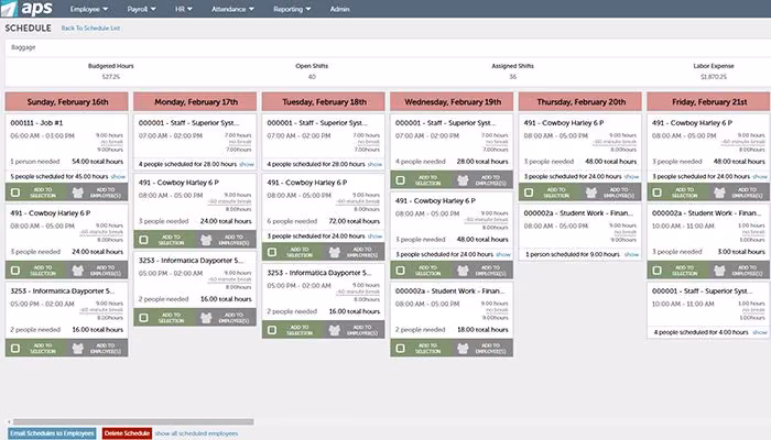 APS Payroll Scheduling