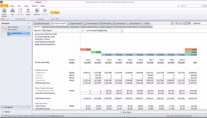 ARGUS Enterprise Cash Flow