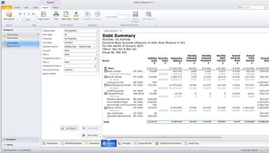ARGUS Enterprise Debt summary report