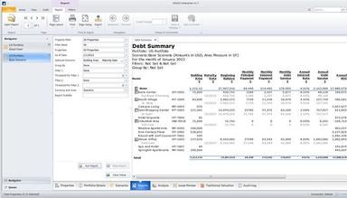 ARGUS Enterprise Debt summary report