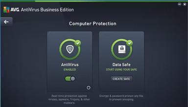 AVG Antivirus Business Edition Enable AntiVirus for real-time protection and protect data with Data Safe