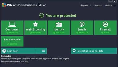 AVG Business Edition's control panel