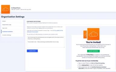 A Cloud Guru Organization Settings