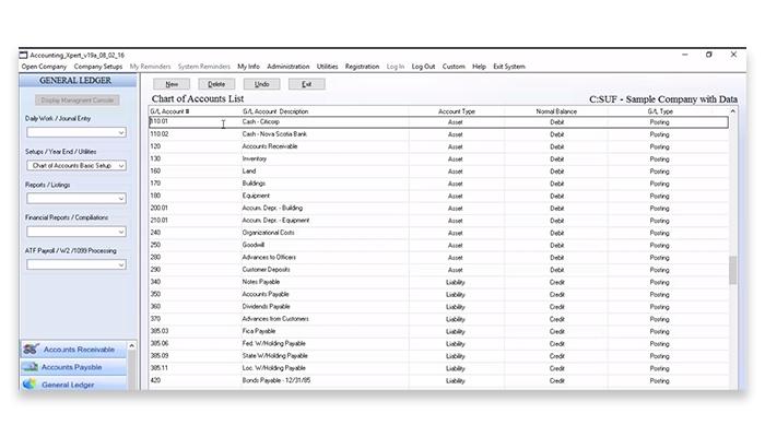 Accounting Xpert General ledger