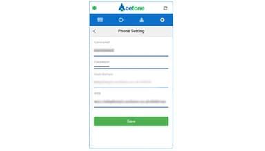 Acefone phone setting