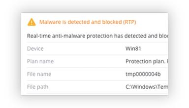 Acronis Cyber Protect Cloud Malware Blocked