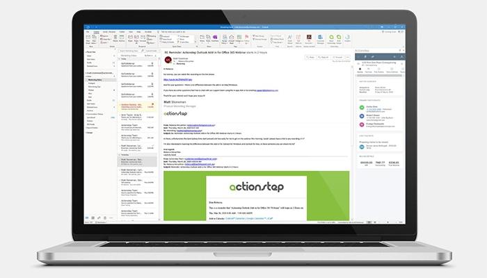 Actionstep reminders via email