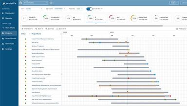 Acuity PPM Portfolio Timeline