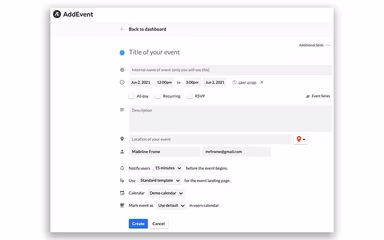 AddEvent Creating an Event