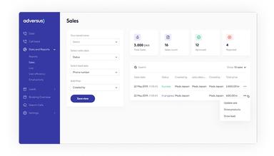 Adversus Adversus sales screenshot