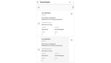 Afosto Fulfilment App Shipments PDA