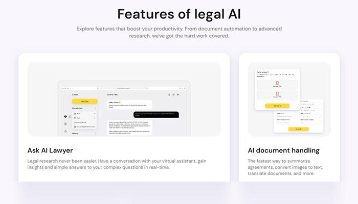 AI Lawyer Features of Legal AI
