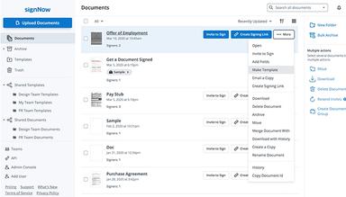 AirSlate SignNow Dashboard