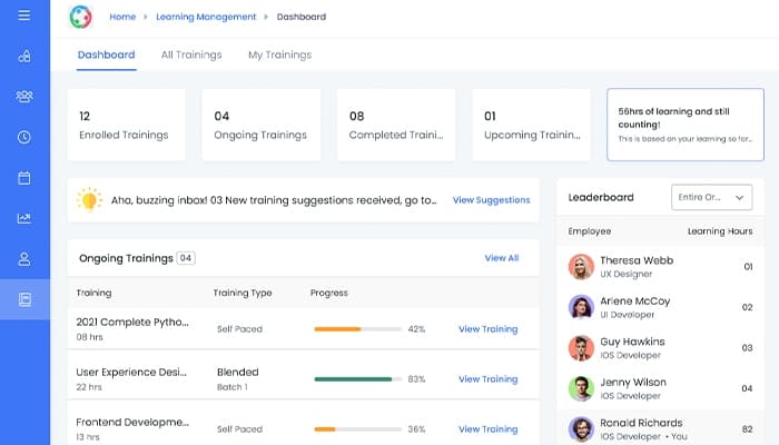 Akrivia HCM Learning Management Dashboard