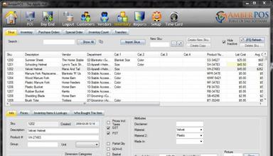 AmberPOS Inventory by SKU management
