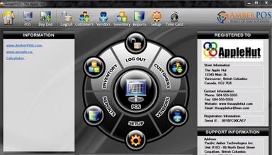 AmberPOS Main menu
