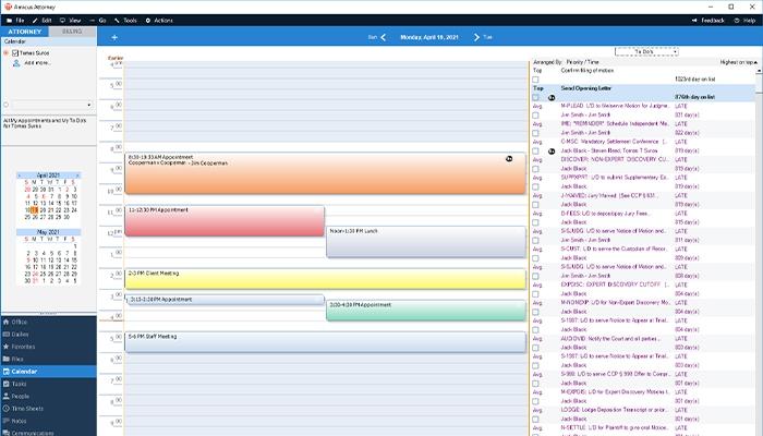 Amicus Attorney Calendaring