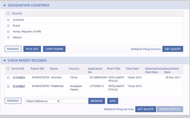 Anaqua Filing