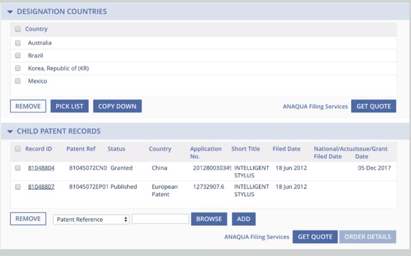 Anaqua Filing