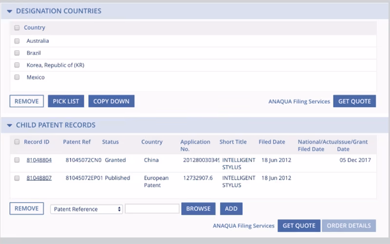 Anaqua Filing