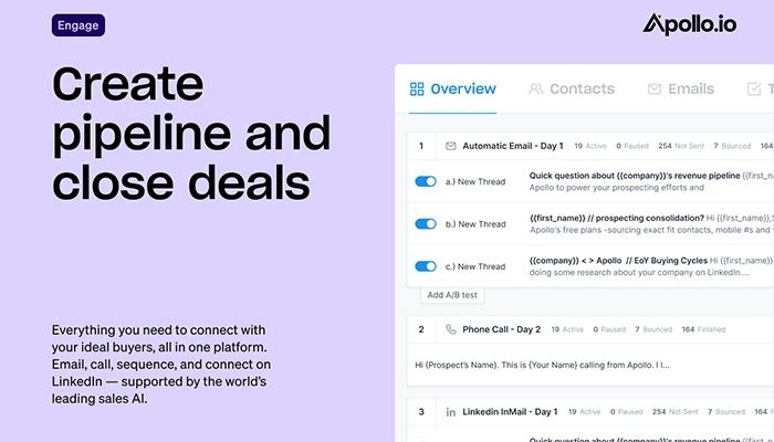 Apollo.io Create pipeline and close deals