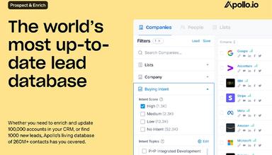 Apollo.io: The world's most up to date lead database