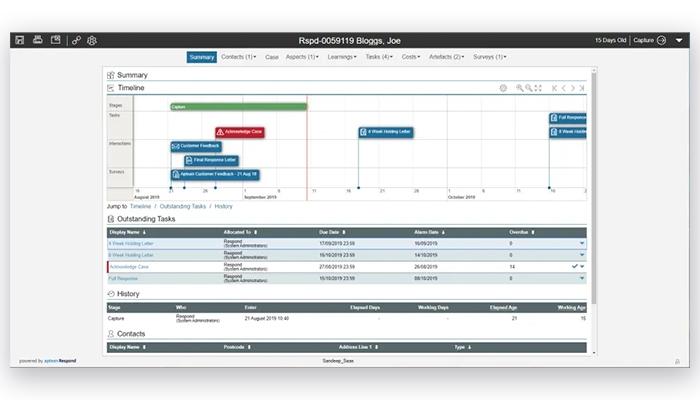 Aptean Respond outstanding tasks