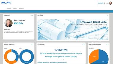 Arcoro user and role based dashboard