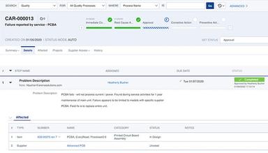 Arena PLM - Quality Details
