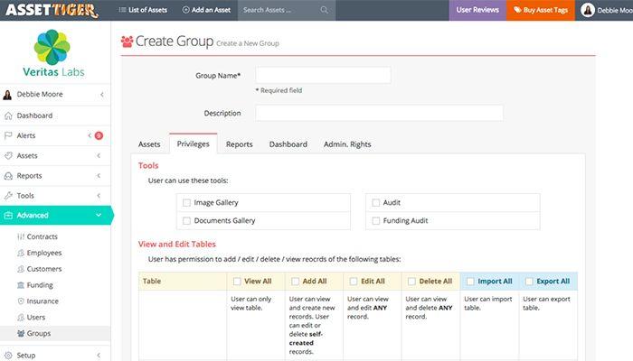 AssetTiger create group