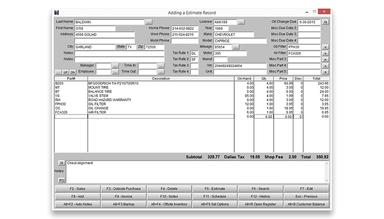 Auto Repair Boss Estimate Record