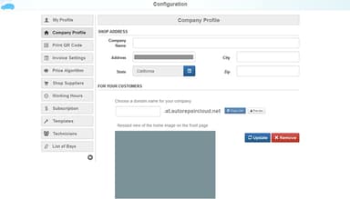 AutoRepair Cloud Web Page
