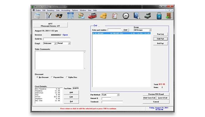 AutoShop Generate Invoice