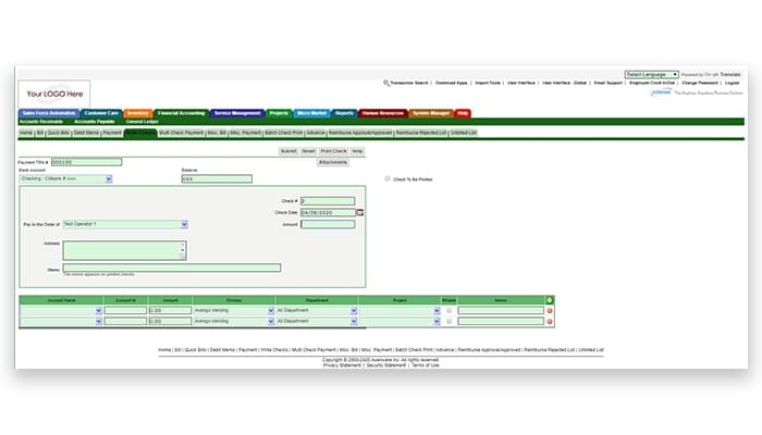 Averiware Integrated Invoicing
