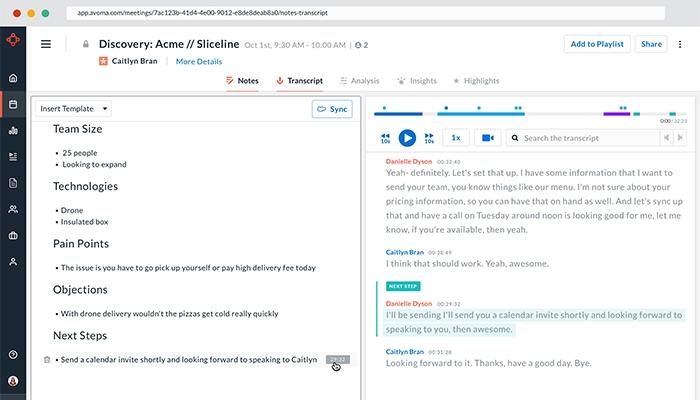 Avoma AI Generated Meeting Summaries