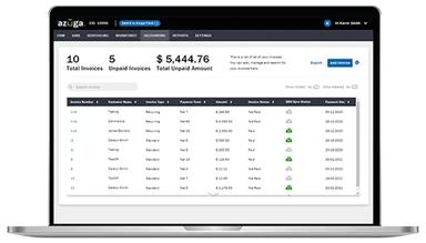 Azuga Fleet Invoices Chart
