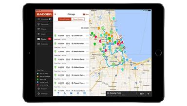 Badger Maps iPad route list