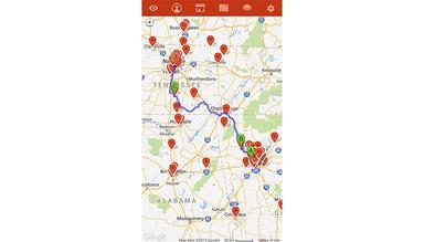 Badger Maps iPhone route map