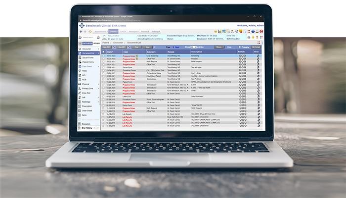 Benchmark EHR Document Listing