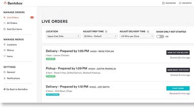 BentoBox live orders