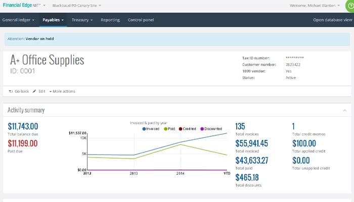 Blackbaud Financial Edge NXT Payables