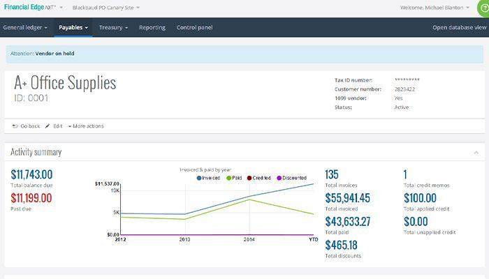 Blackbaud Financial Edge NXT Payables