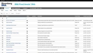 Bloomberg Tax Fixed Assets Reports