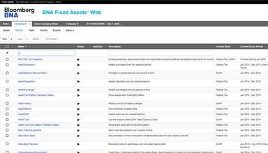 Bloomberg Tax Fixed Assets Reports
