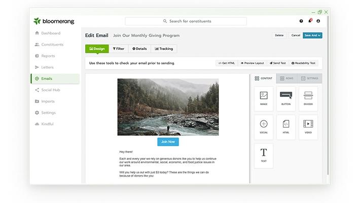 Bloomerang Email Editor
