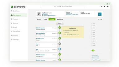 Bloomerang Reliable Info with Donors