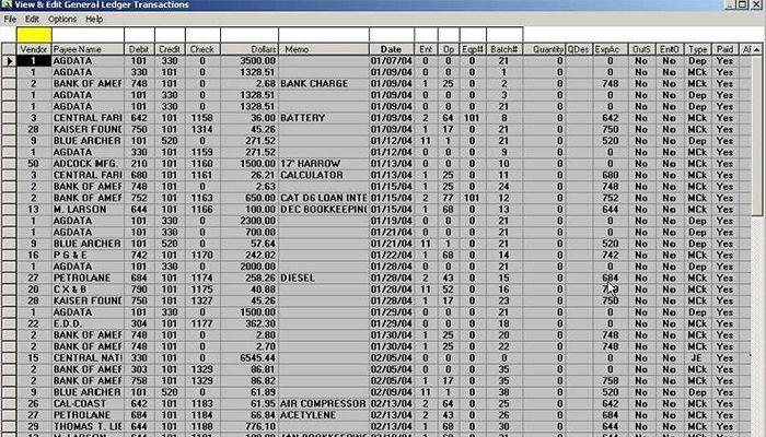 Blue Skies Accounting View and Edit GL Transactions